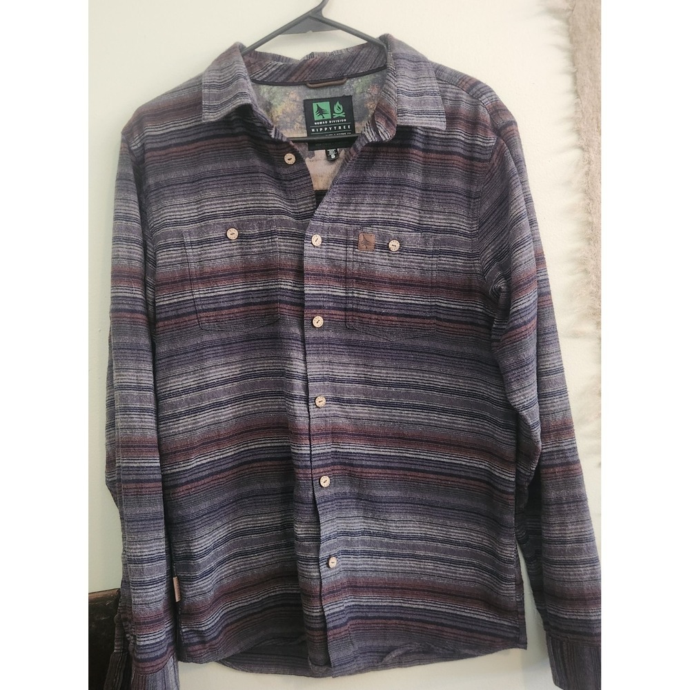 Hippy Tree Jacket Men S Brown Button Up Flannel Shacket Nomad Hike Workwear